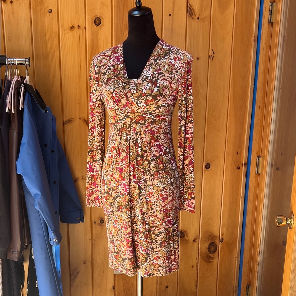 Max Mara dress‎ Weekend Floral Long Sleeve Jersey stretch casual comfort  Small